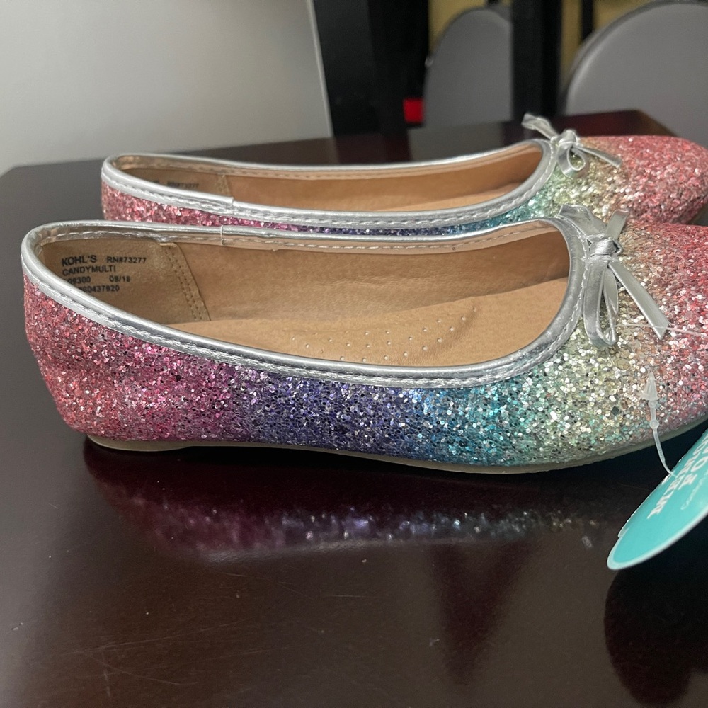 SO Kids Glitter Dress Shoes - Pink, Green, Silver